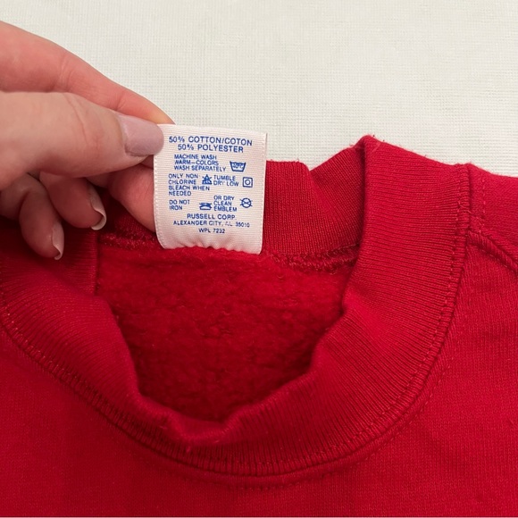 Vintage Jerzees Cross Stitch Santa Ugly Christmas Sweater Sweatshirt - Picture 5 of 9